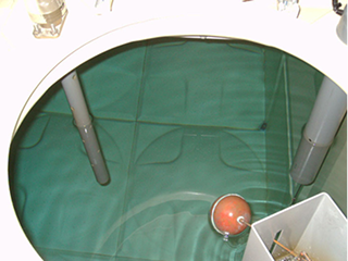 貯水槽修理、補修、オーバーフロー管取り換え