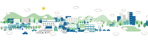 福岡の街並みイラスト